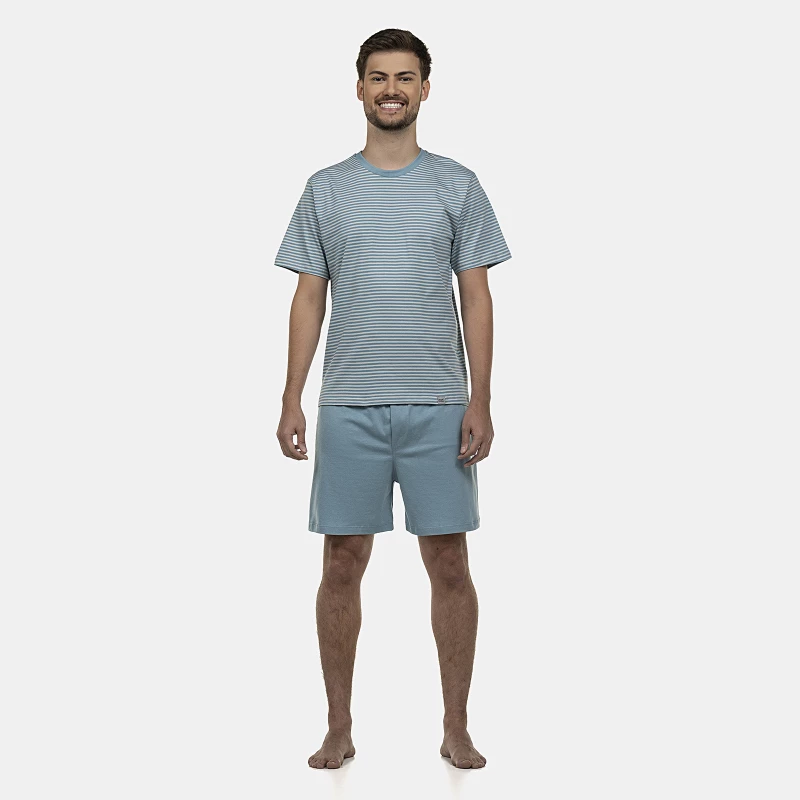 Pijama Masculino Adulto Manga Curta e Short