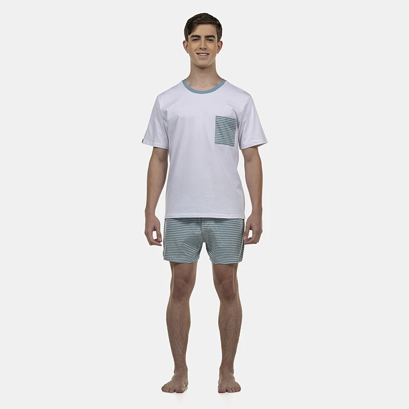 Pijama Masculino Adulto Manga Curta e Short