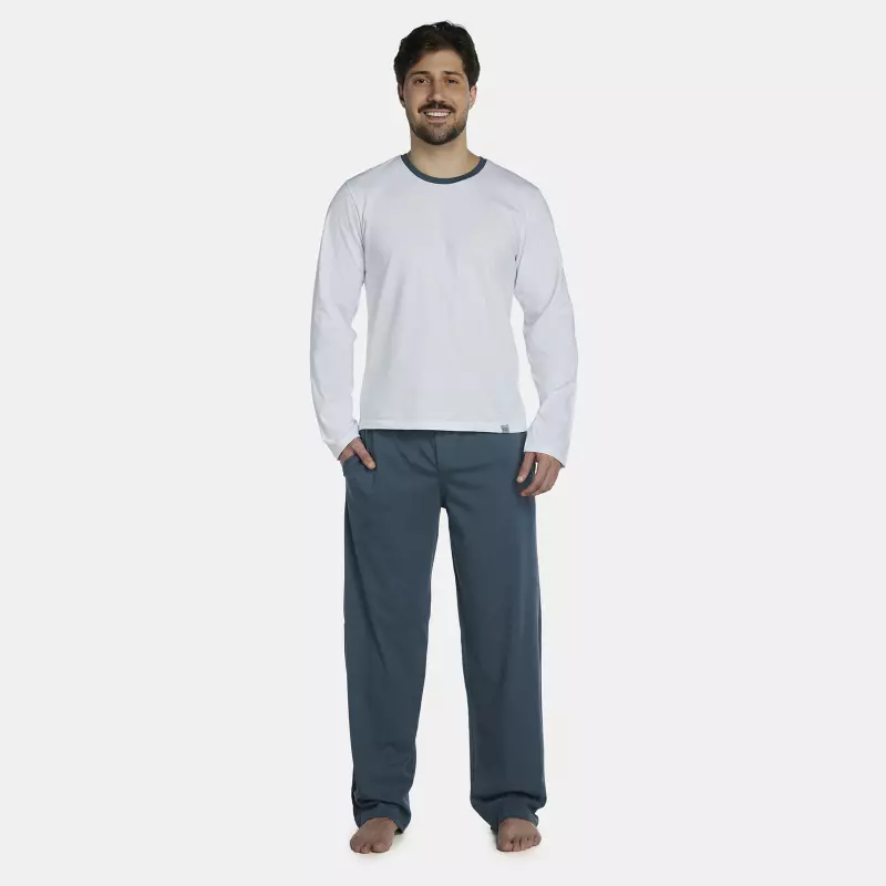 Pijama Masculino Adulto Manga Longa e Calça