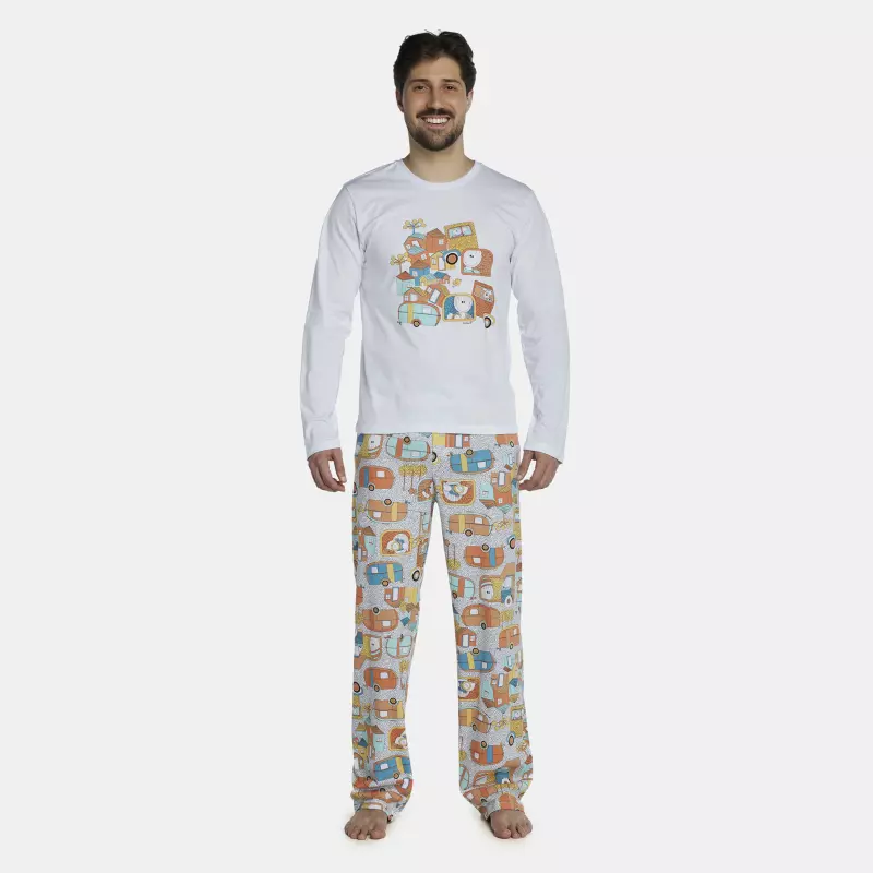 Pijama Masculino Adulto Manga Longa e Calça