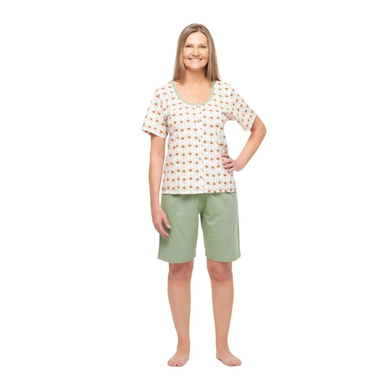 Conjunto Feminino Adulto Manga Curta e Bermuda