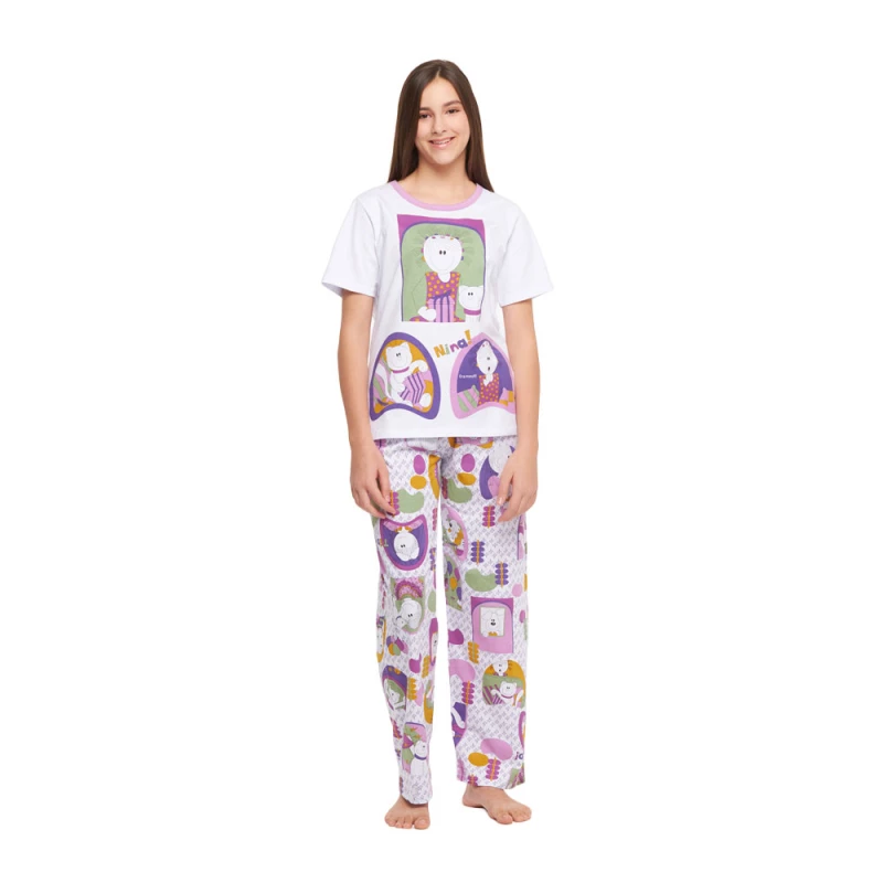 Conjunto Feminino Adulto Manga Curta e Calça