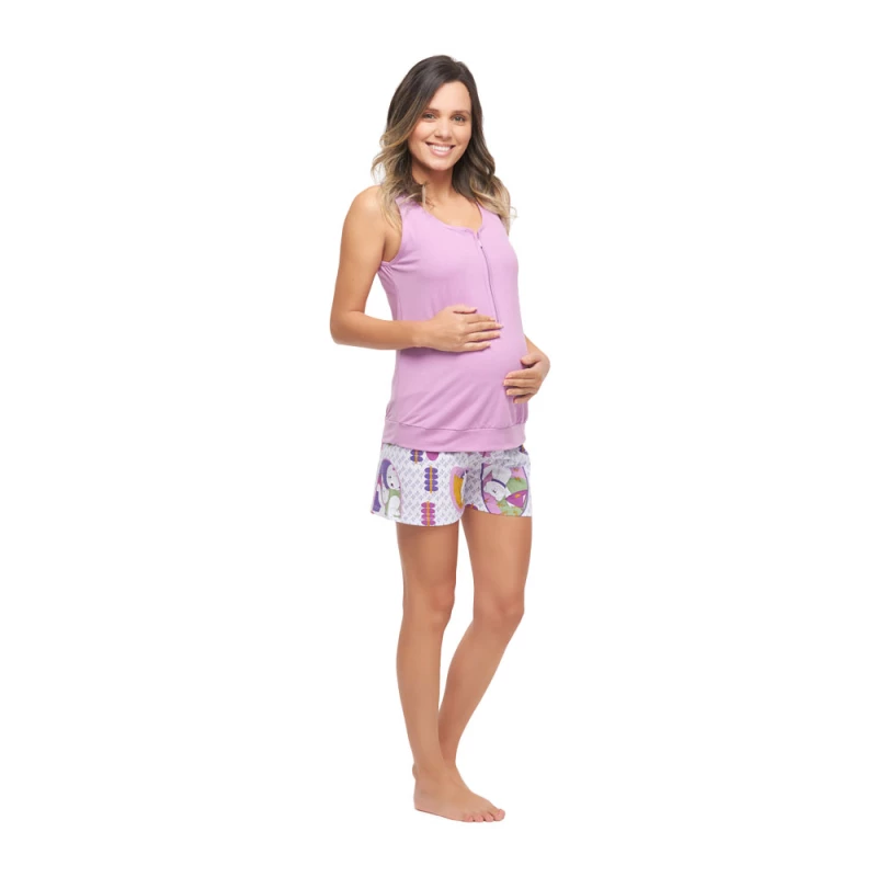 Conjunto Feminino Adulto Regata Com Zíper e Short