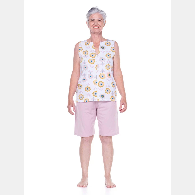 Conjunto Feminino Adulto Regata Aberta e Bermuda