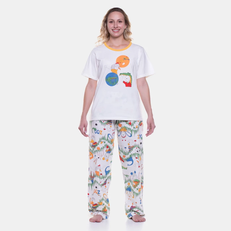 Pijama manga curta e calça