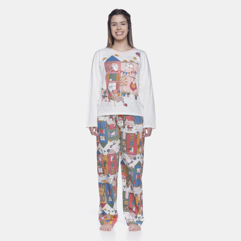 Conjunto Feminino Adulto Manga Longa e Calça