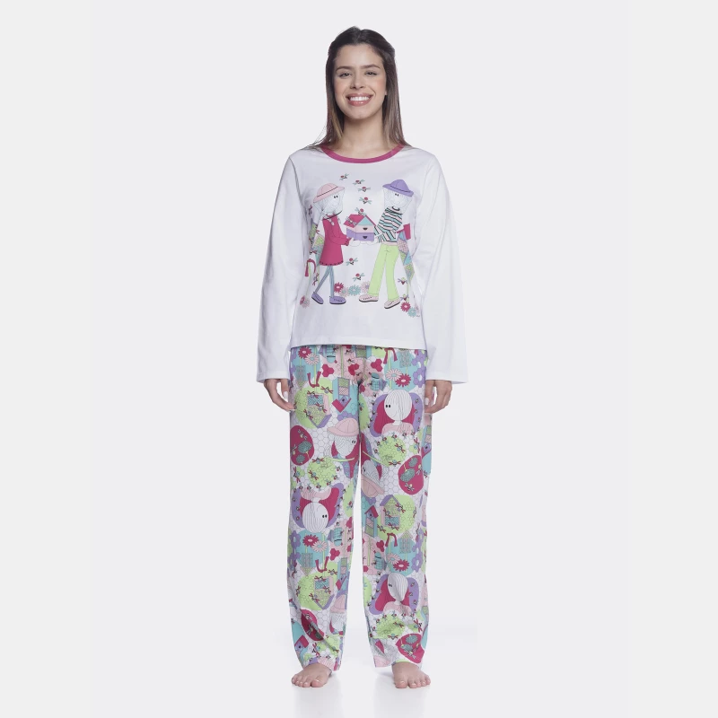 Conjunto Feminino Adulto Manga Longa e Calça