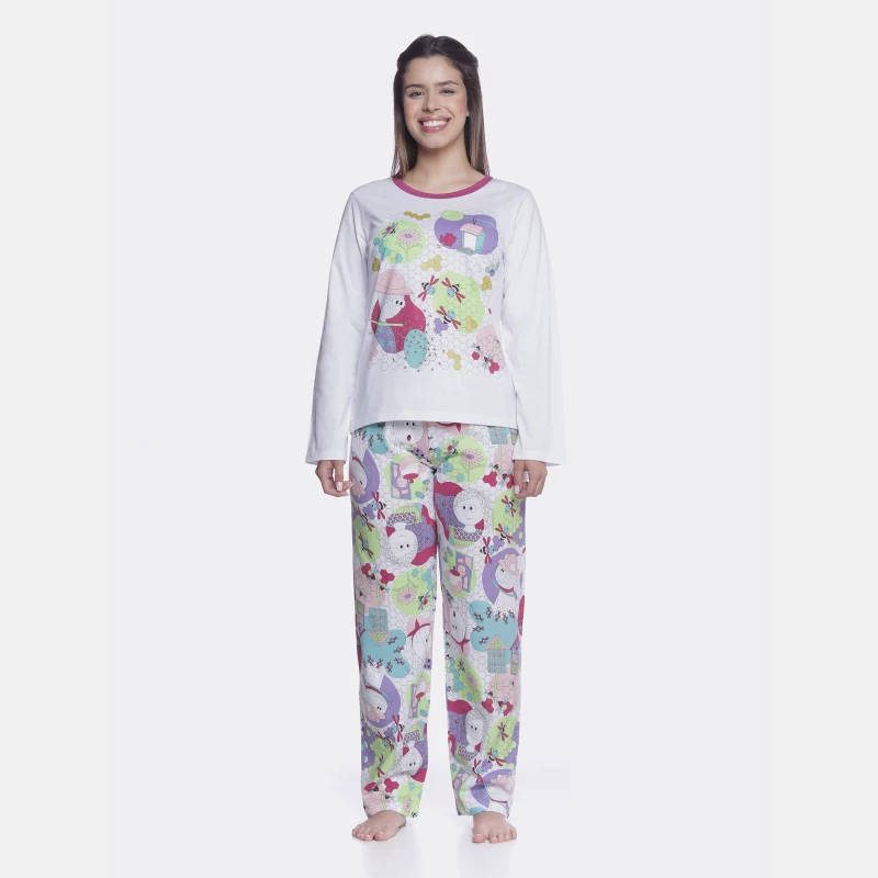 Conjunto Feminino Adulto Manga Longa e Calça