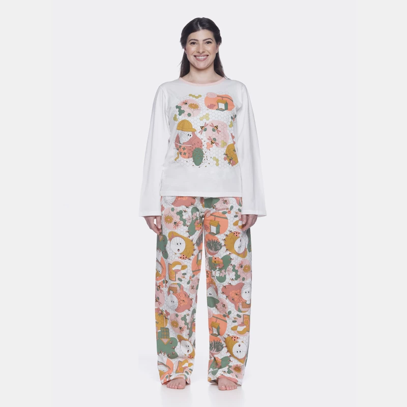 Conjunto Feminino Adulto Manga Longa e Calça