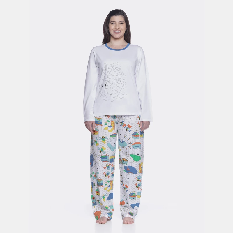 Pijama manga longa e calça   