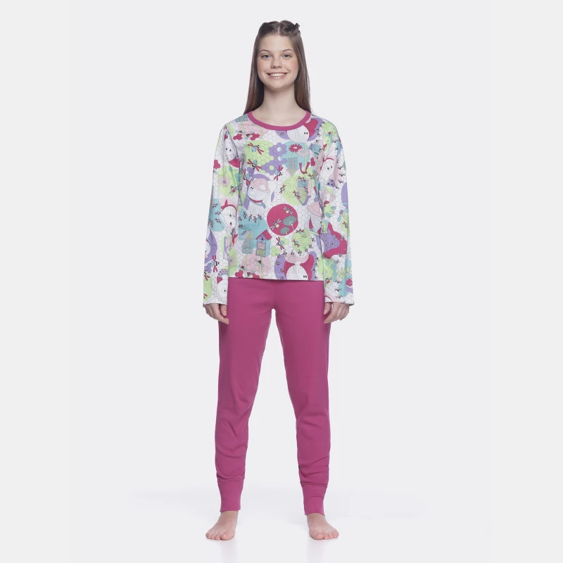 Pijama manga longa e calça    