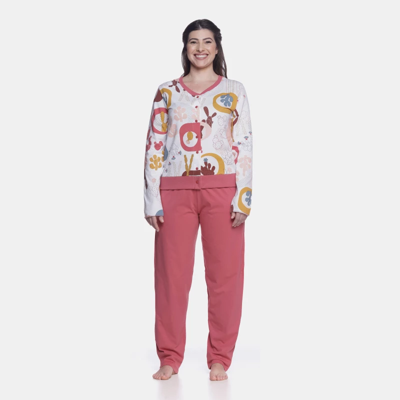 Homewear manga longa e calça       