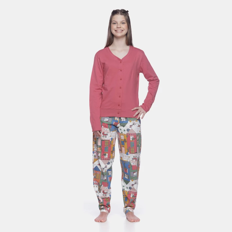 Homewear manga longa e calça
