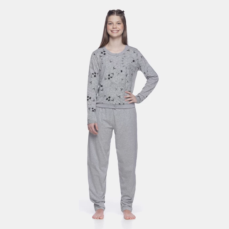 Homewear manga longa e calça           