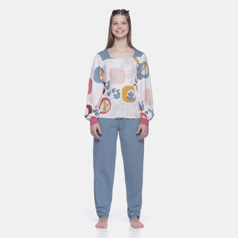 Pijama manga longa e calça