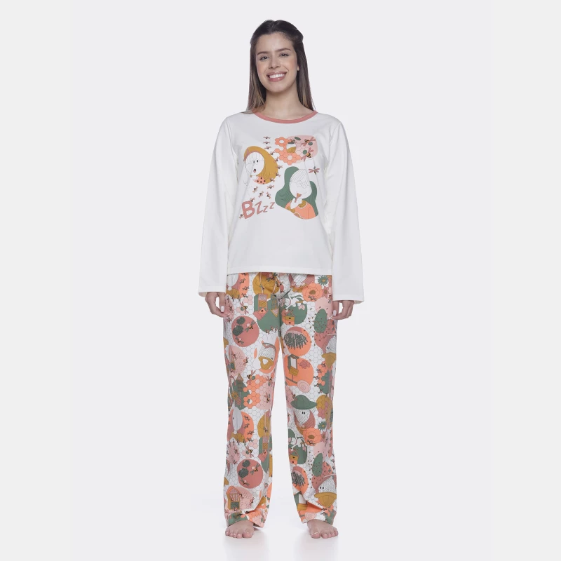 Conjunto Feminino Adulto Manga Longa e Calça