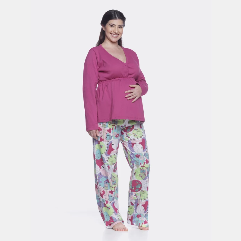 Homewear gestante manga longa e calça