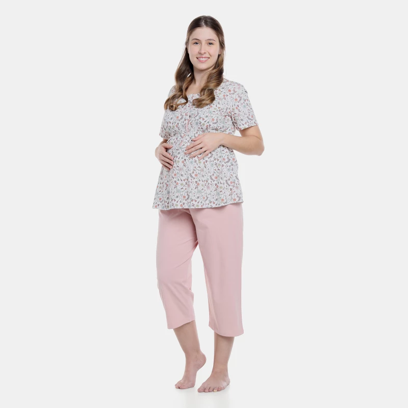 Homewear gestante manga curta e corsário