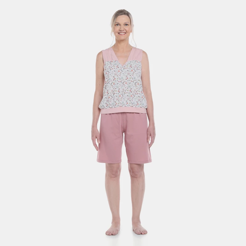Pijama Feminino Adulto Regata e Bermuda