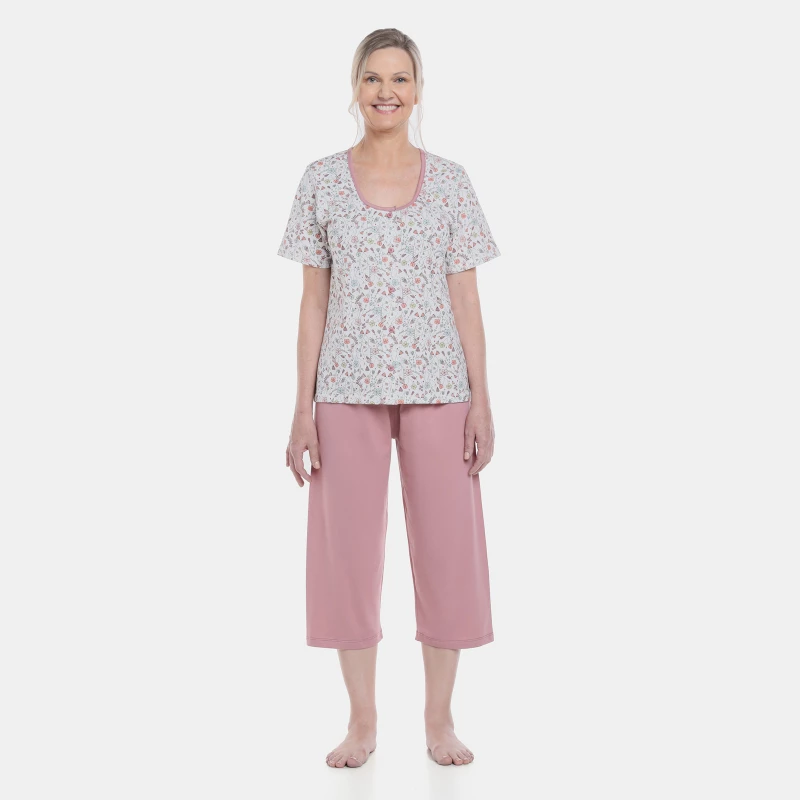 Homewear clássico manga curta e corsário    