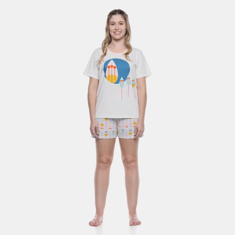 Pijama Manga Curta e Short