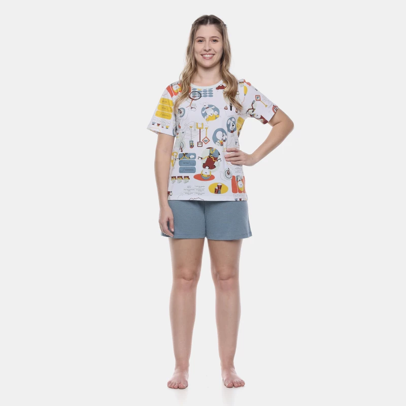 Pijama Manga Curta e Short