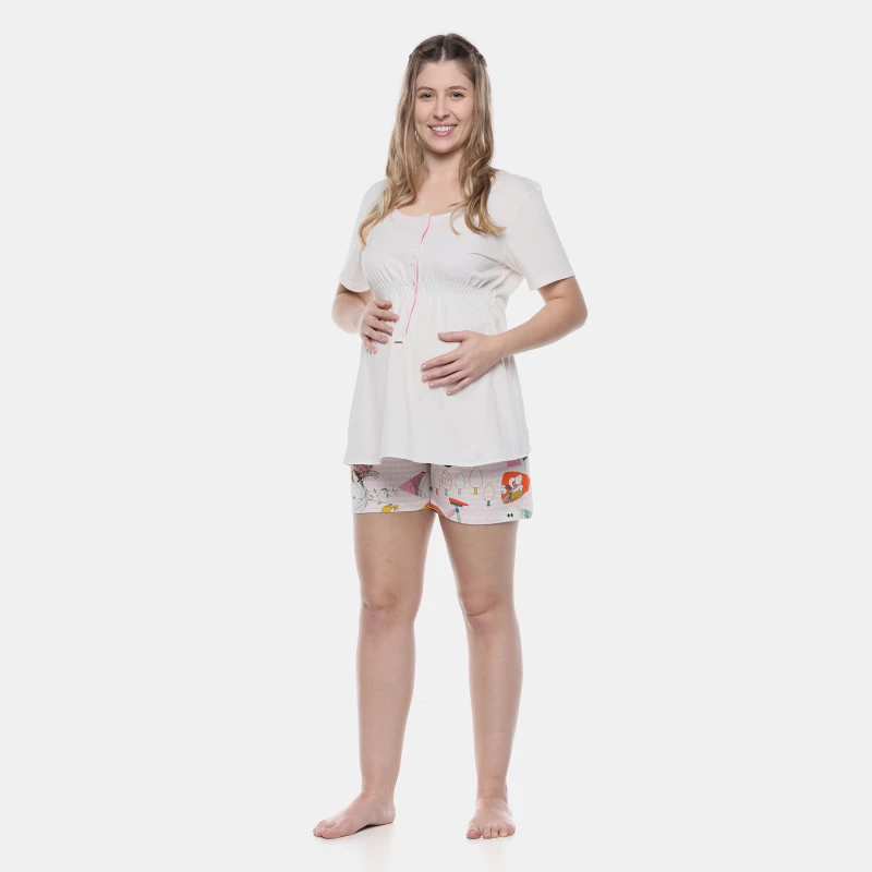 Homewear Gestante Manga Curta e Short