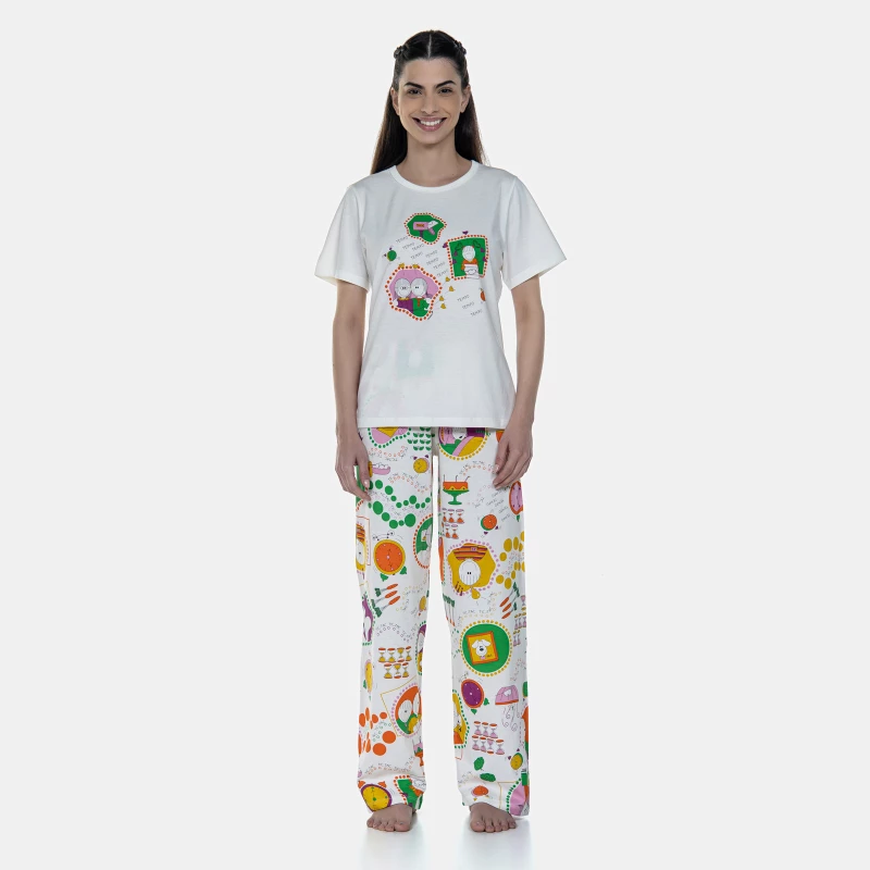 Pijama Manga Curta e Calça