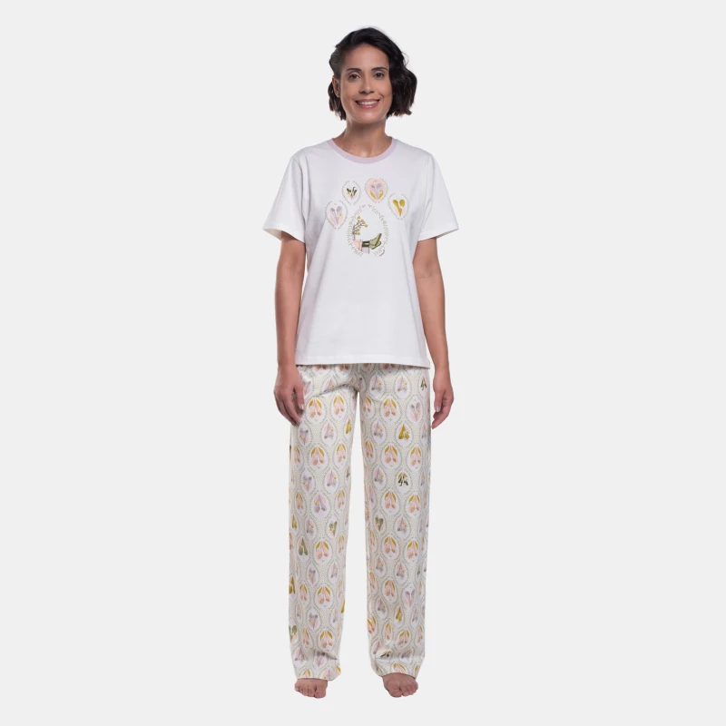 Pijama Manga Curta e Calça
