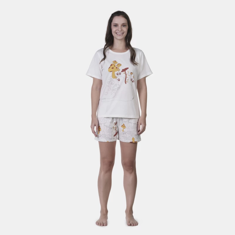 Pijama manga curta e short     
