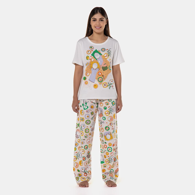 Pijama manga curta e calça    