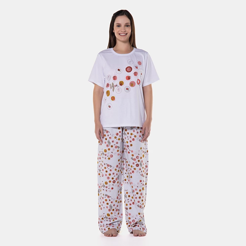 Pijama manga curta e calça