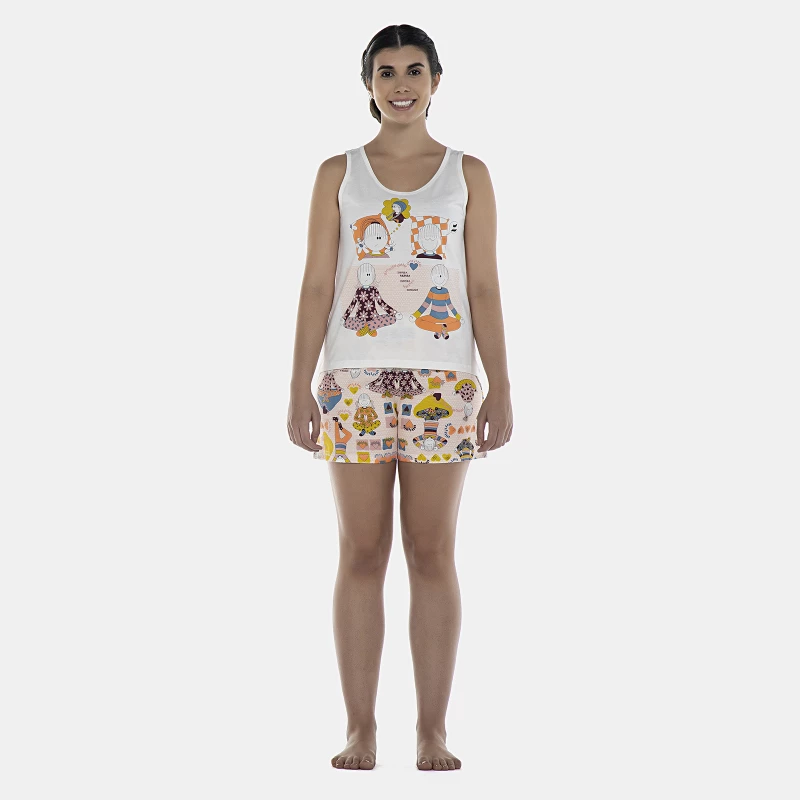 Pijama Feminino Adulto Regata e Short