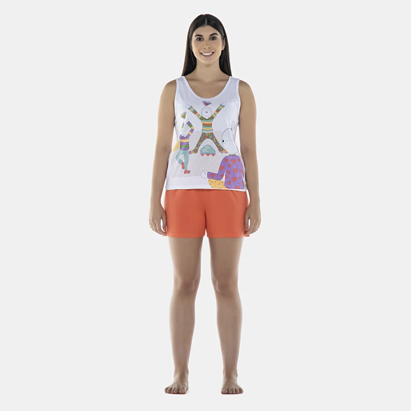 Pijama Feminino Adulto Regata e Short