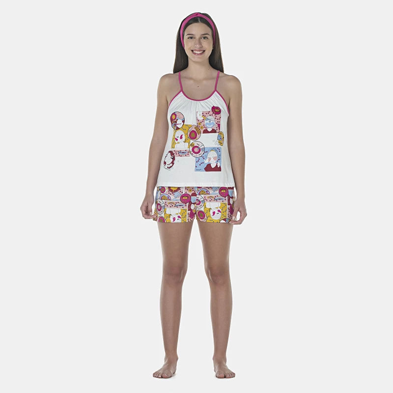 Pijama Feminino Adulto Alça e Short