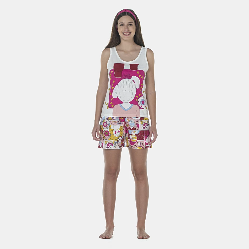 Pijama Feminino Adulto Regata e Short