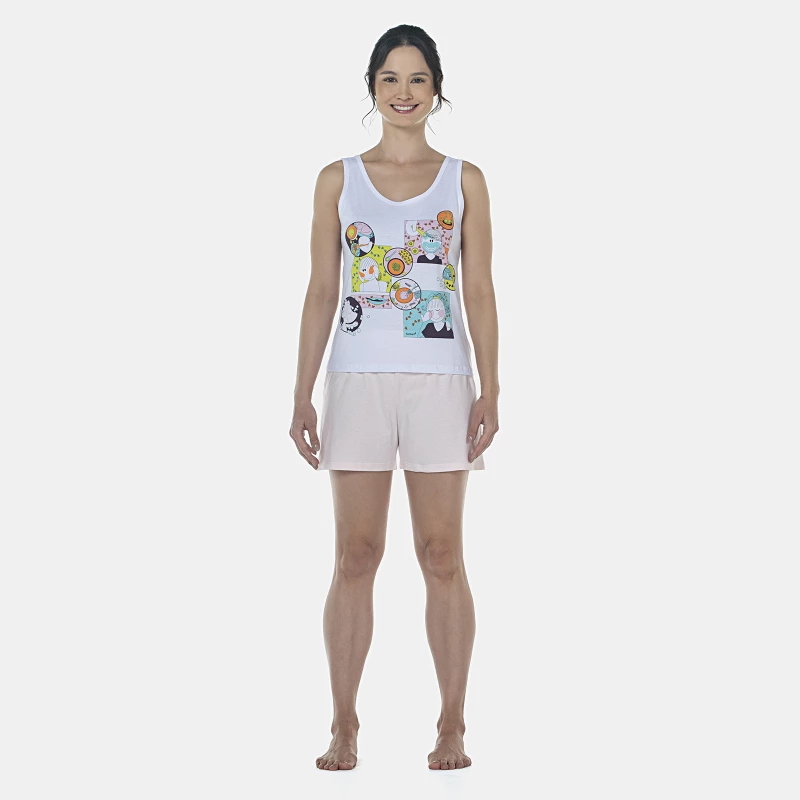 Pijama Feminino Adulto Regata e Short