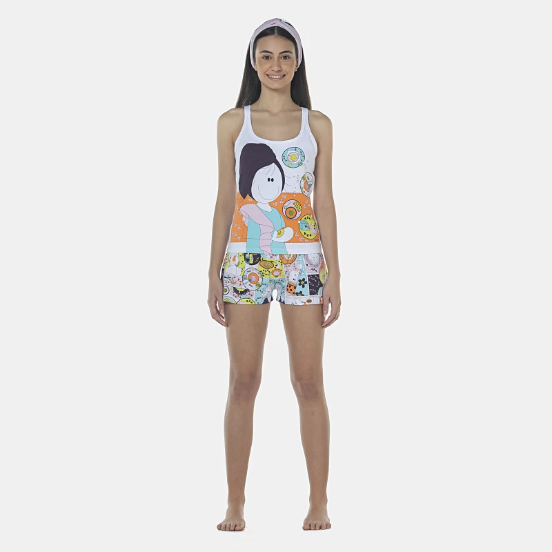 Pijama Feminino Adulto Regata e Short
