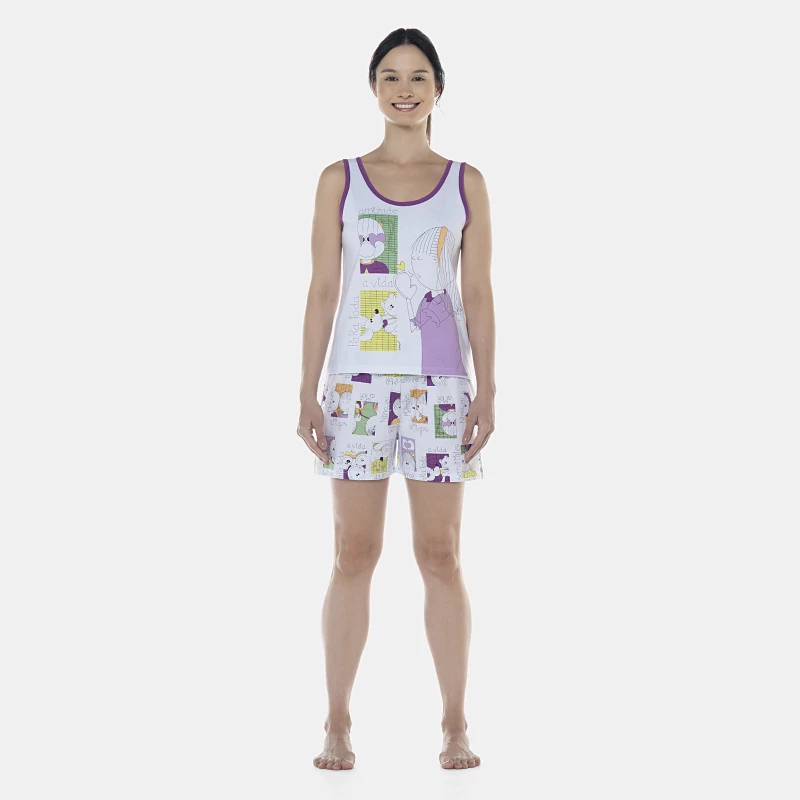 Pijama Feminino Adulto Regata e Short