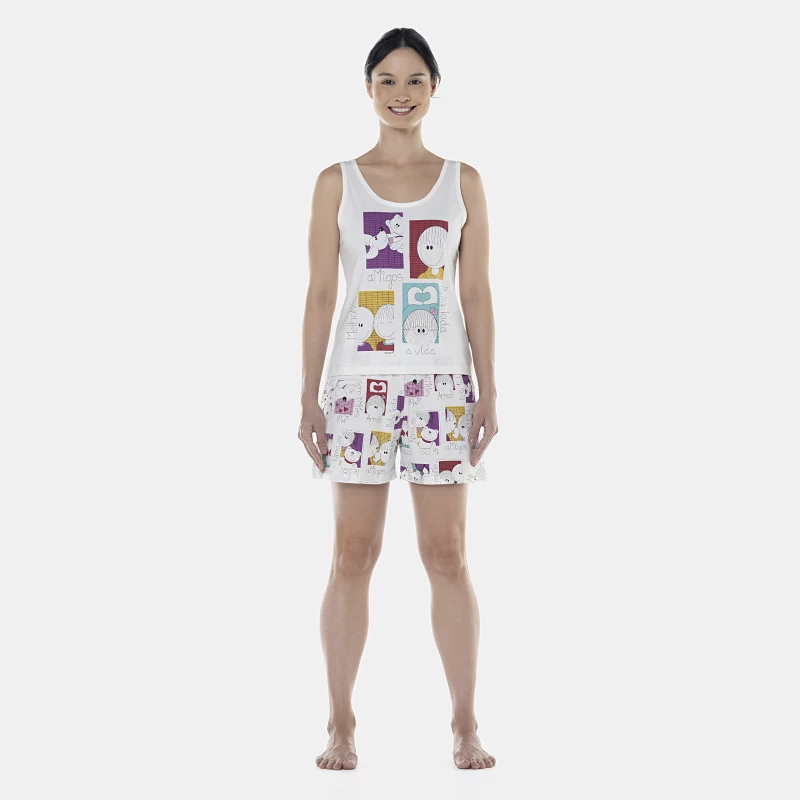 Pijama Feminino Adulto Regata e Short