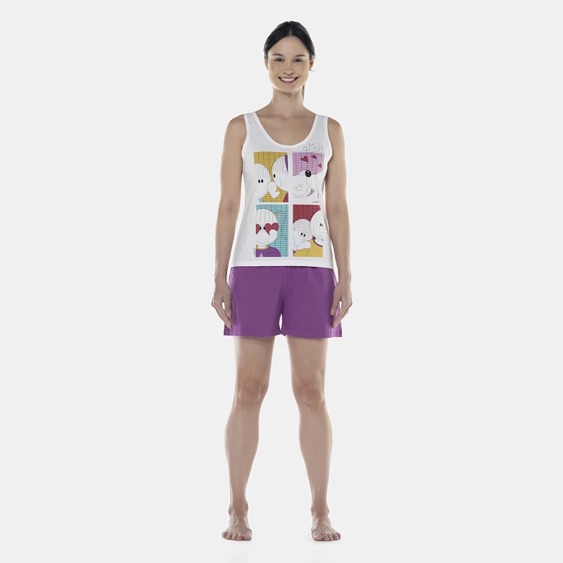Pijama Feminino Adulto Regata e Short