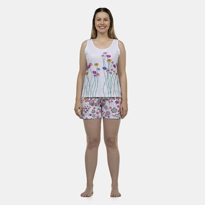 Pijama Feminino Adulto Regata e Short