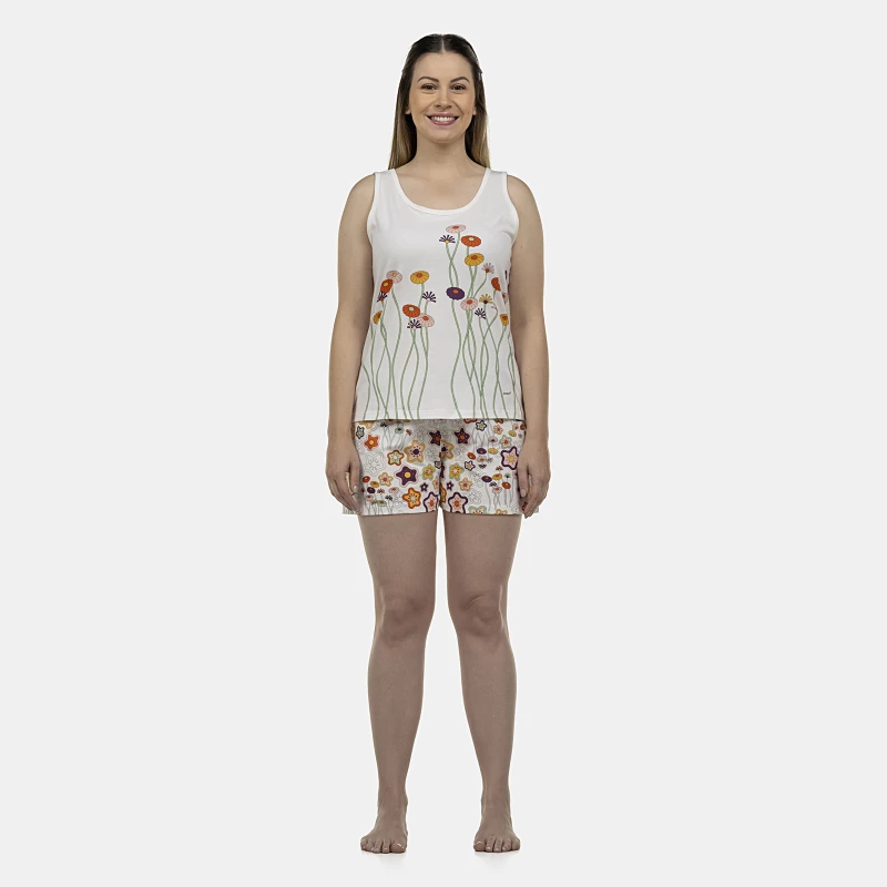 Pijama Feminino Adulto Regata e Short