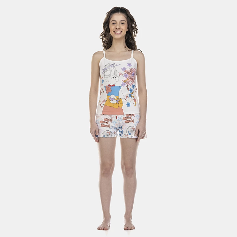Pijama Feminino Adulto Alça e Short