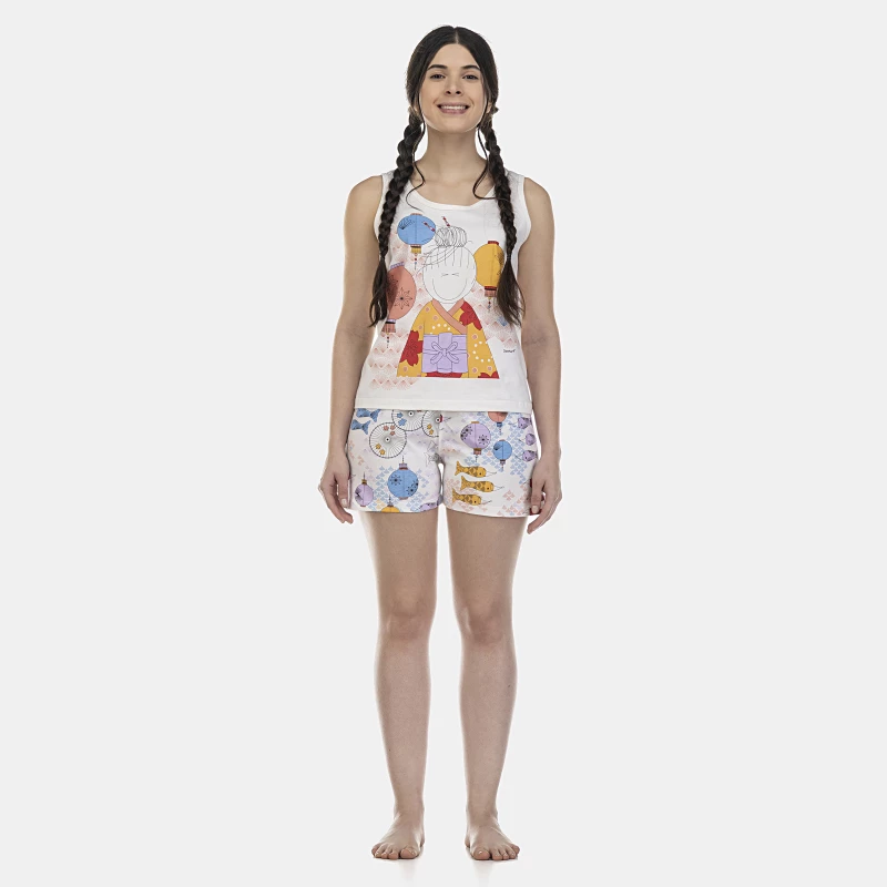 Pijama Feminino Adulto Regata e Short