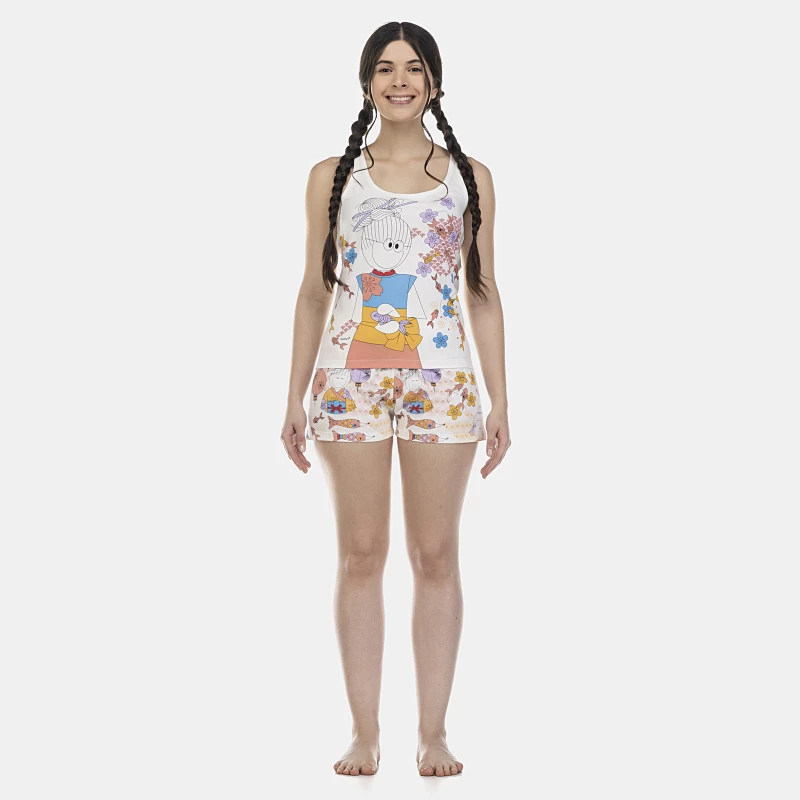 Pijama Feminino Adulto Regata e Short