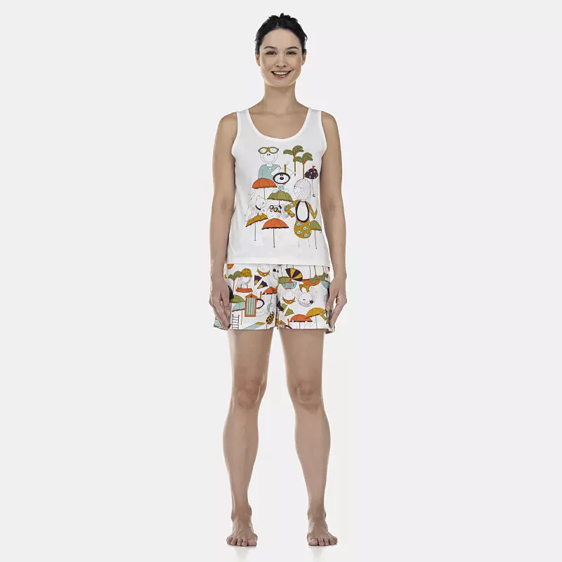 Pijama Feminino Adulto Regata e Short