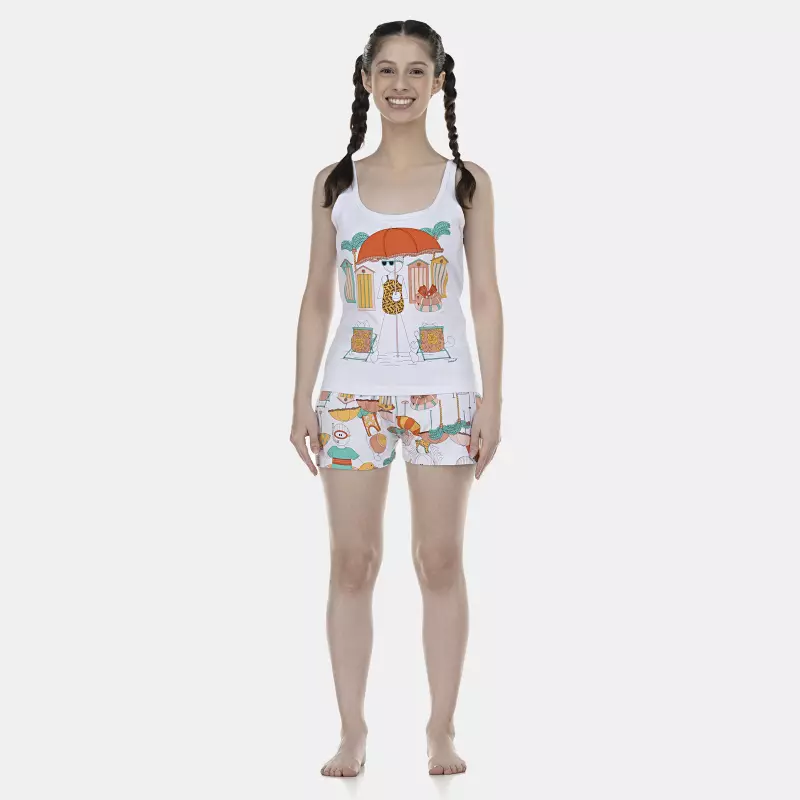 Pijama Feminino Adulto Regata e Short