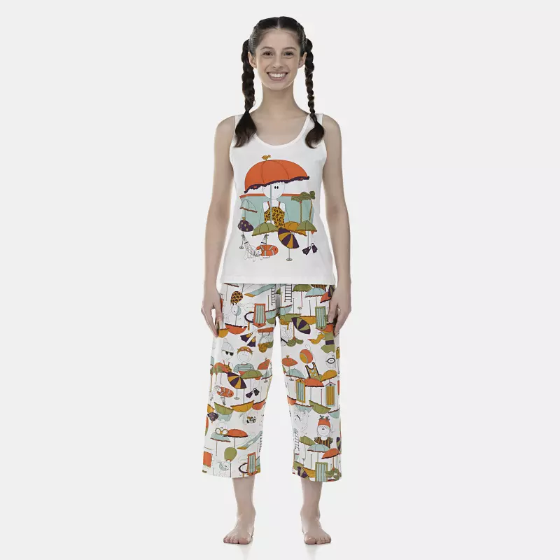 Pijama Feminino Adulto Regata e Corsário