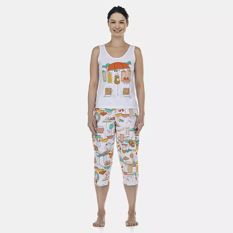 Pijama Feminino Adulto Regata e Corsário